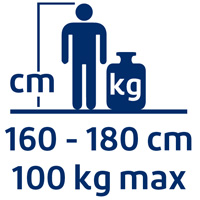 Height 160 to 180 cm | Weight up to 100 kg